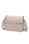 Multi-Pocket Daily Medium Size Waterproof Crinkle Fabric Women's Shoulder Bag Beige - 2