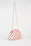 Women's Nehir Cream-Tan Polka Dot Lined Handbag and Shoulder Bag with Removable Chain Strap - 2