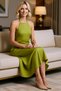 Women's Halter Neck Asymmetrical Mini Woven Dress %100 Linen Sleeveless Summer Relaxed Fit Casual Modern - 3