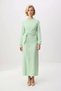 Women's Maxi Dress Crew Neck Long Sleeve A-Line Cut Linen Textured Unlined Daily Casual Modern - 4