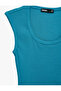 Cotton U-Neck Ribbed Sleeveless Blouse - 6