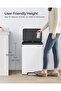 30L Dual Compartment Trash Can, Square Sorting Recycling Bin with Galvanized Steel + PP+ABS Powder Coating for Kitchen Home Office Waste Separation, White - 8