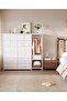 16 Drawer Storage Tower with Iron Frame and MDF Cloth, Tall Organizer Cabinet for Bedroom Living Room Closet, White - 3