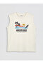 Ecru Crew Neck Printed Boys' Athlete T-Shirt - 3