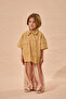 Rooster Embroidered Asymmetrical Placketed Shirt Yellow