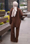 Brown Zippered Tunic and Pants Modal Set - 4