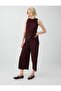 Acı Kahve Regular Waist Pleated Knitted Trousers