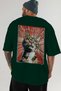 For the Love of Cats 60 Cats Printed Green Oversize T-Shirt 100% Cotton Unisex Cat Lover Premium Design - 5