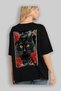 For the Love of Cats 10 Cats Printed Black Oversize T-Shirt 100% Cotton Unisex Cat Lover Premium Design - 4