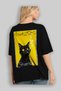For the Love of Cats 29 Cats Printed Black Oversize T-Shirt 100% Cotton Unisex Cat Lover Premium Design - 4