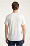 Men's White Regular Modal Fabric Silky Textured Crew Neck T-Shirt - 3