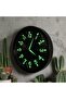 ساعة حائط زجاجية مقوسة ثلاثية الأبعاد بأرقام أفقية مضيئة باللون الأسود قطرها 28 سم - 6