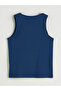 Xside Navy Blue Crew Neck Printed Men's Sleeveless T-Shirt - 6