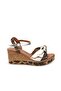 Frzn 03189 Women's Wedge Heel Floral Patterned Sandals Shoes - 3