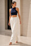 Women's Indigo Ribbed Crop Tank Top - 3