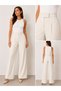 Hayal 27506-26 Women's High Waist Velcro Wide Leg Fabric Trousers - 7