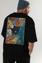 For the Love of Cats 103 Cat Printed Black Oversize T-Shirt 100% Cotton Unisex Cat Lover Premium Design - 8