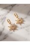 Sunvera Zircon Stone Sun Motif Dangle Hoop Steel Xuping Earrings - 5