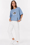 Men's Printed T-Shirt Short Sleeve Crew Neck Relaxed Fit T-Shirt - Blue - 3