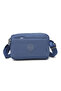 Daily Small Size Waterproof Lightweight Crinkle Fabric Women's Shoulder Bag Blue