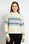 Women Knitted Long Sleeve Sweater, Off White - 5