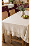 Linen Ruffled Tablecloth Country Bohemian Decorative Living Room and Kitchen Coverlet - 3