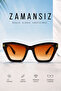 Unisex Dark Brown Frame Brown Glass Sunglasses - 2