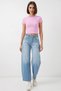 Women's High Waist Denim Light Blue Trousers