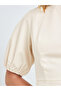 Beige Sleeveless Midi Dress with Fold Pleat - 4
