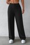 Women's Comfortable Fit Palazzo Trousers High Waist Pocket Detailed Linen Stylish Trousers - 6