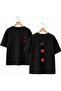 Crown Paper Printed on the Back and Front Chest, 100% Cotton Oversize Loose Regular Fit Crew Neck T-Shirt