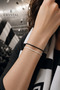 Set of 2 Black and White Fan Bracelets Adjustable Unisex Macrame Lucky String - 3