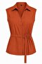 Waist Belted Sleeveless Woven Blouse Ss26Bz0177 - 4