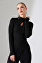 Women's Stylish Cut Out Detailed Long Sleeve Body Blouse - 2