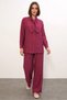 Women's Burgundy Set with Scarf Detail - 2