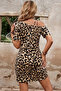 New Season Women's Short-Sleeved, Patterned, Short Jersey Dress with Straps on the Shoulders - 6
