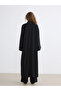 Lcw Modest Black Shawl Collar Stoned Oversize Women's Kimono - 7