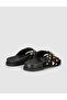 Women's Stone Detailed Genuine Leather Slippers - 3