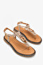Karen Women's Sandals with Genuine Leather Accessories - Beige Suede - 2