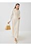 Pocket Detailed Buttoned Sleeveless Hijab Dress - Beige - - 3