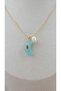 Gold Natural Stone and Pearl Detail Necklace