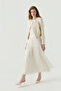 Asymmetric Zippered Lace Textured Pleated Gold Suit 1780 - 5