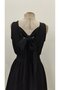 Women's Strappy Double-Breasted Collared Short Janjan Crepe Dress with Bow Detail on the Back - 7