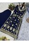 Blue Faux Georgette Embroidered Kurti Palazzo & Dupatta - | Blue - 2