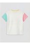 New Season White Crew Neck Printed Girls' T-Shirt - 2
