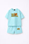 Super Bear Adventure Super Bear Printed Oversize 100% Cotton T-Shirt Shorts 2-Piece Children's Set - 2