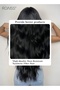 Long Wavy Black Wig Middle Part Natural Soft Synthetic Heat Resistant Hair for Women Wedding Cosplay Party Daily Wear (80cm,Black) - 5