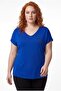 Women's Plus Size Blue Blouse with Tulle Detail on the Back and Stones - 2