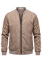 Double-Sided Men's Seasonal Coat with Plaid Detail in Beige - 3