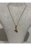 Steel Necklace with Blue Feather Detail and Evil Eye Charm - 3